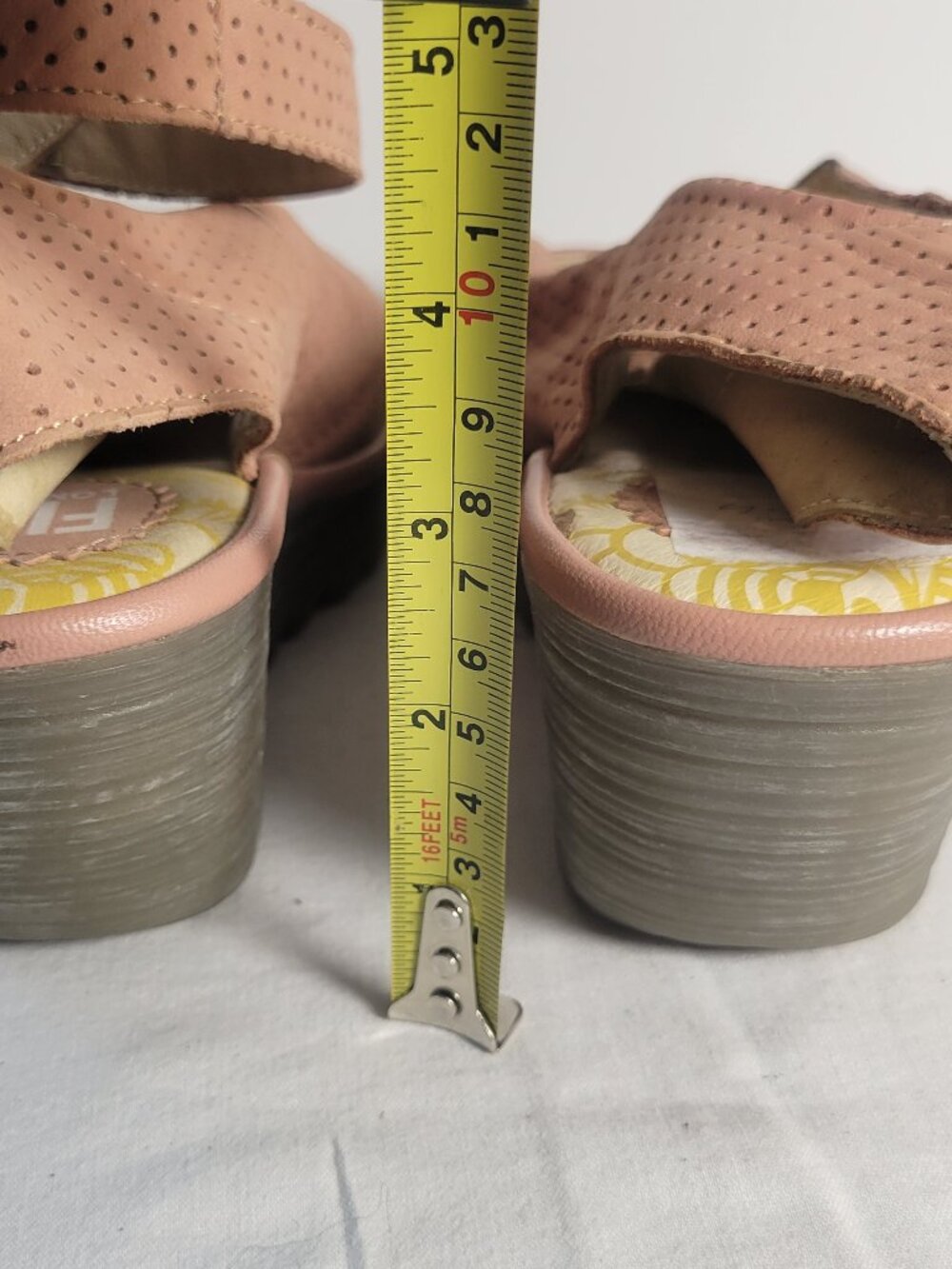 FLY London Yake Pink Perforated Leather Wedge Sandals EU 40 (~US 9) - Picture 15 of 16